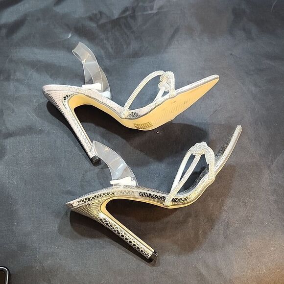 BRAND NEW POINTED TOE HIGH HEEL STILETTO CLEAR  RHINESTONE STRAP SANDAL G1 - Picture 8 of 16